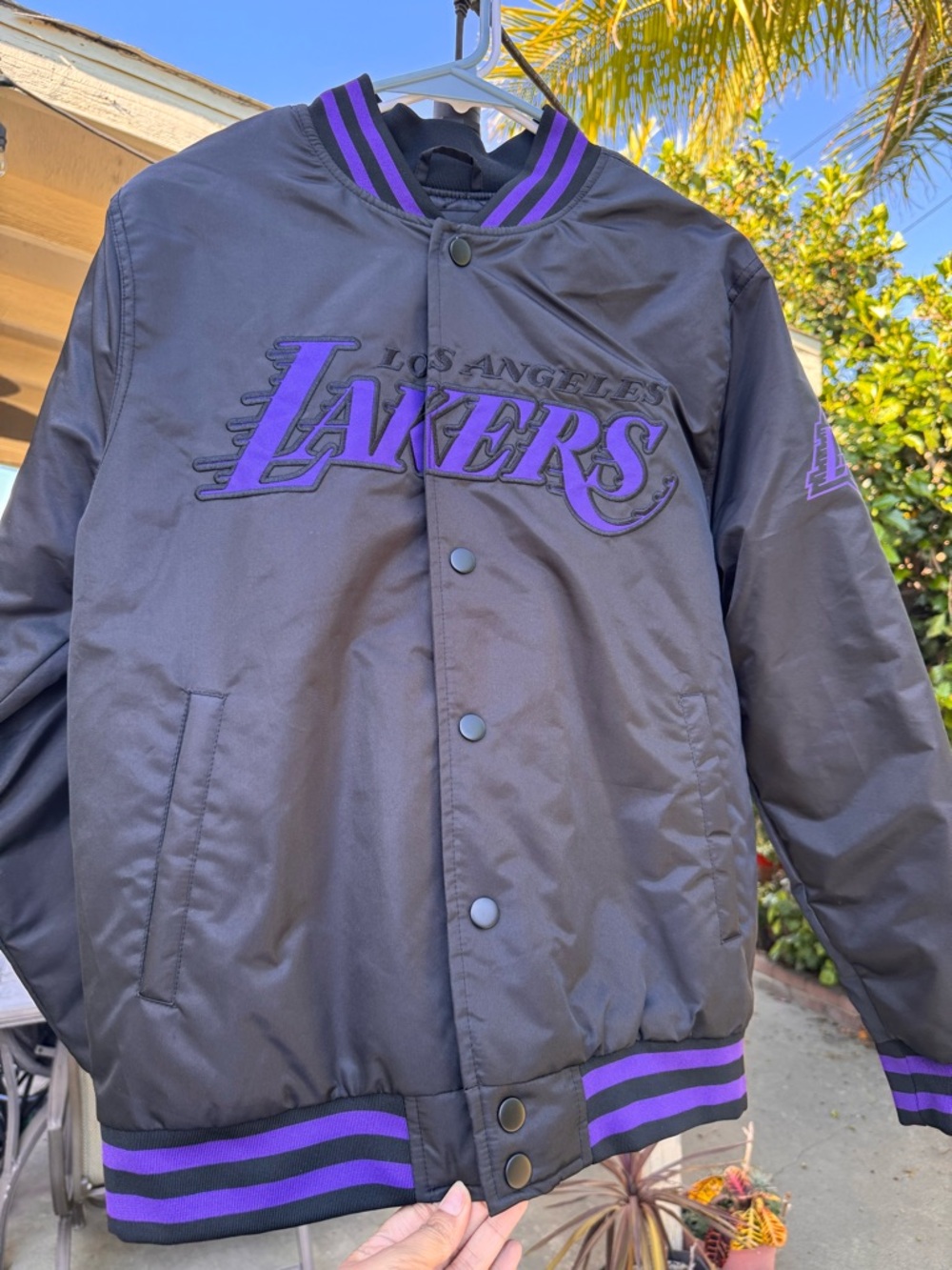 NBA Los Angeles Lakers Black and Purple Bomber Jacket